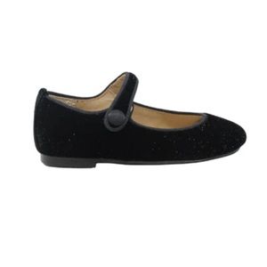 Papanatas 6315 Girls Black Velvet Mary Jane Shoes us 9.5